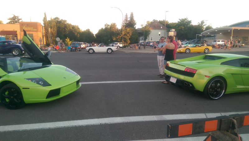 These two fellows met for the first time - both with very similar cars. One was a convertible, but I think both were the same year.